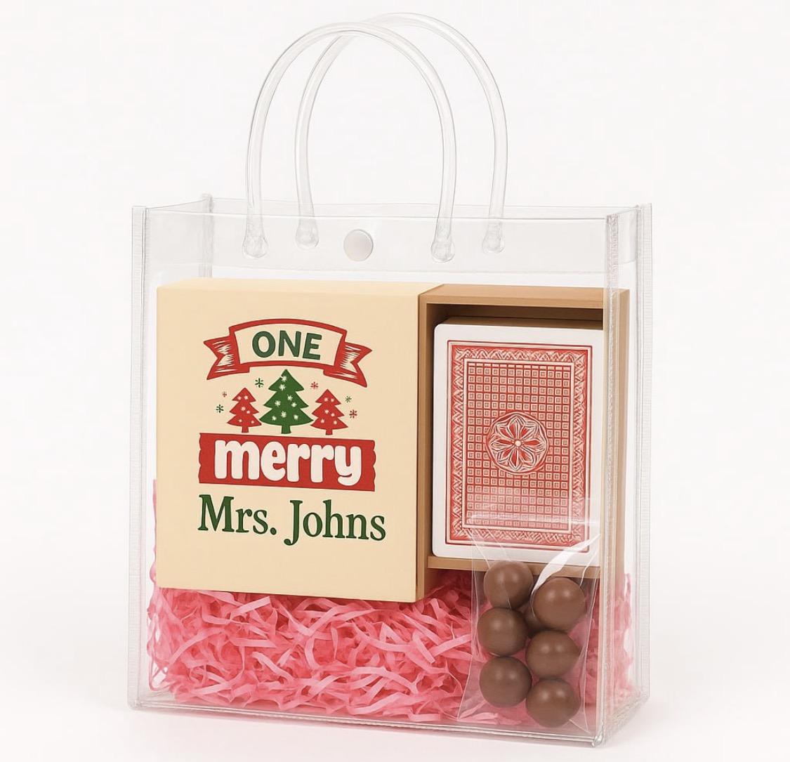 Personalised Christmas teacher gift bag